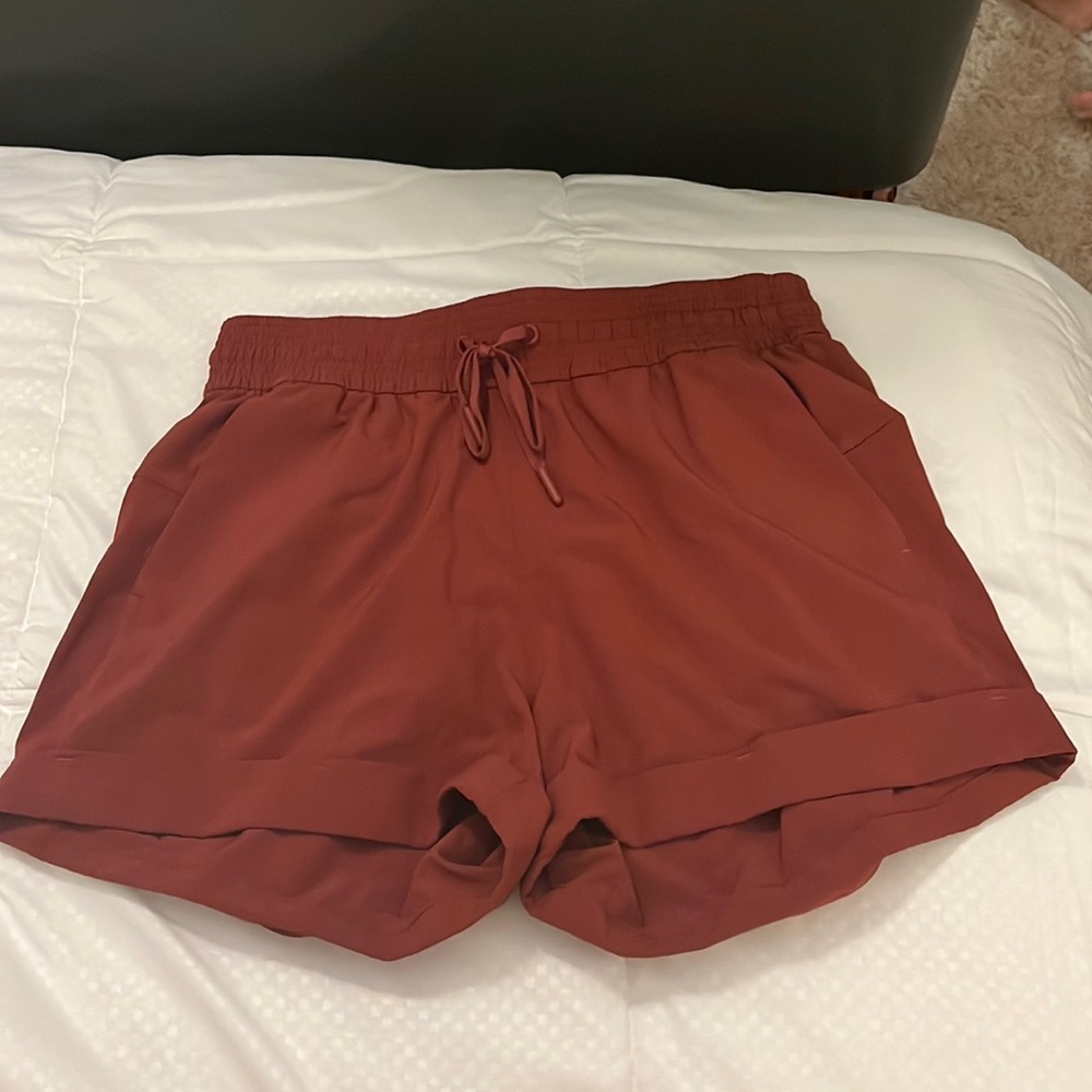 Size 4 burgundy lululemon shorts